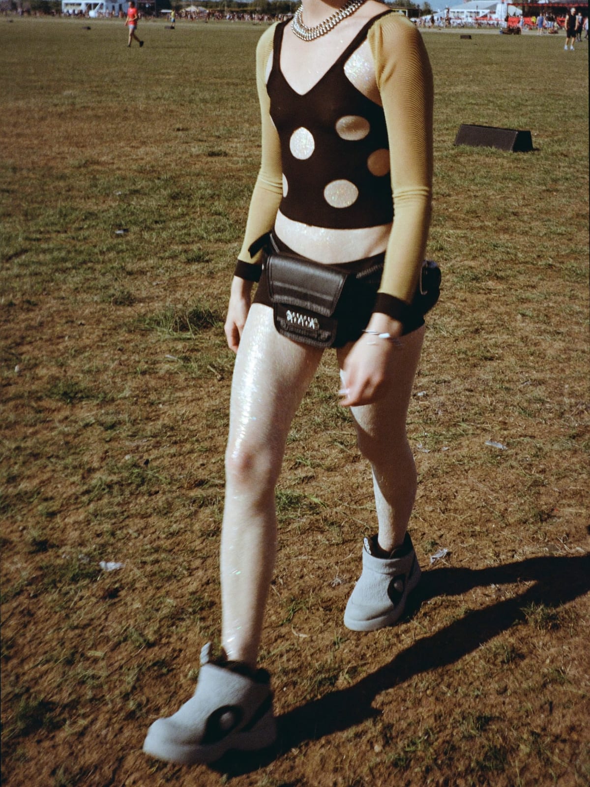 Mesh & Muscle outfit for Electric Castle: mesh long sleeve or harness, short shorts, chunky trainers or boots