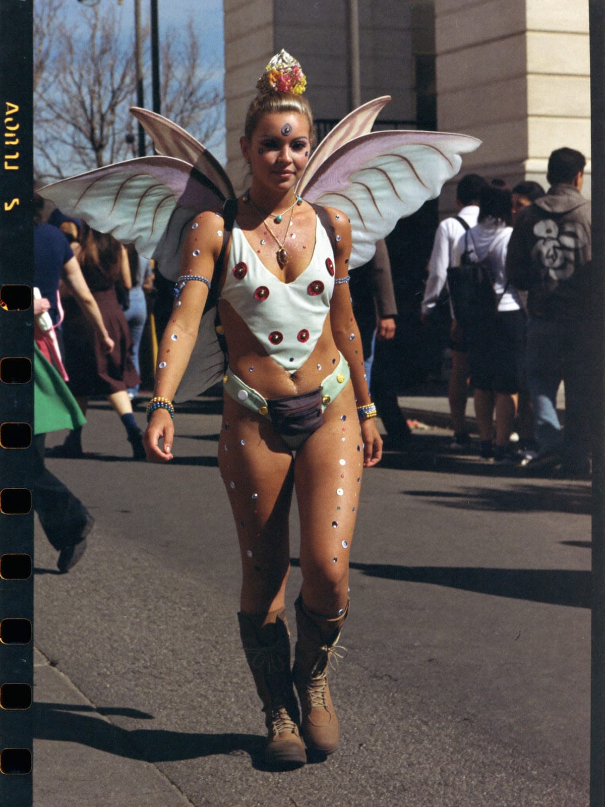Full Costume outfit for Nice Carnival: full themed costume or wings, body gems, glitter and paint, boots you can walk kilometres in