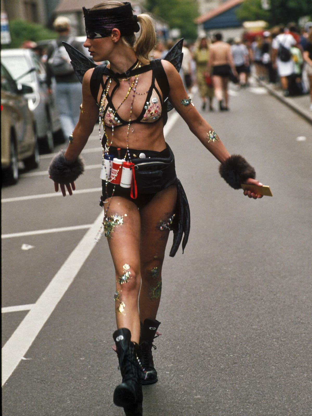 Full Costume outfit for Oktoberfest: full themed costume or wings, body gems, glitter and paint, boots you can walk kilometres in