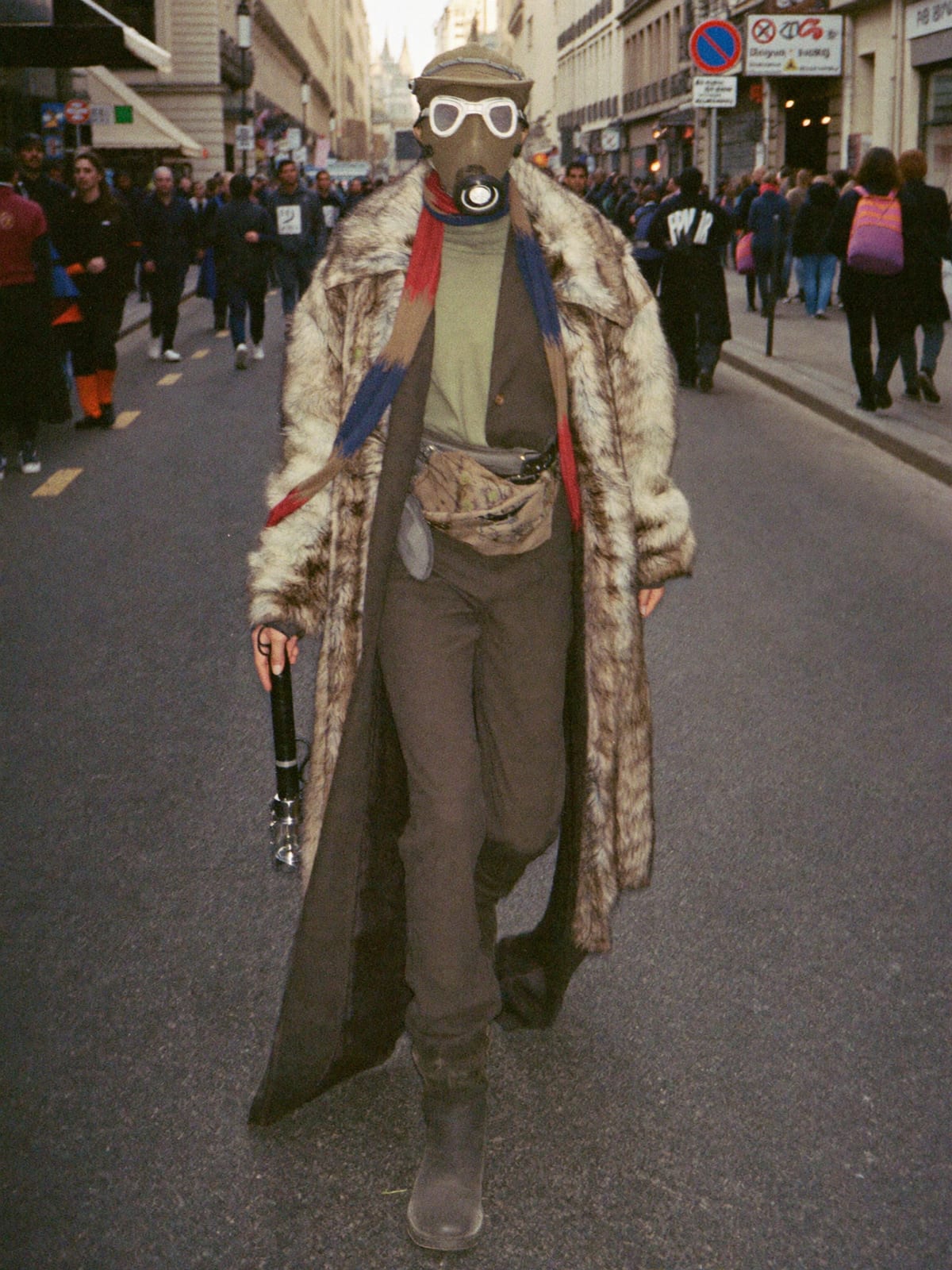 Dust-Proof Playa outfit for Oktoberfest: expressive layered costume, dust goggles, faux fur or utility coat for the night