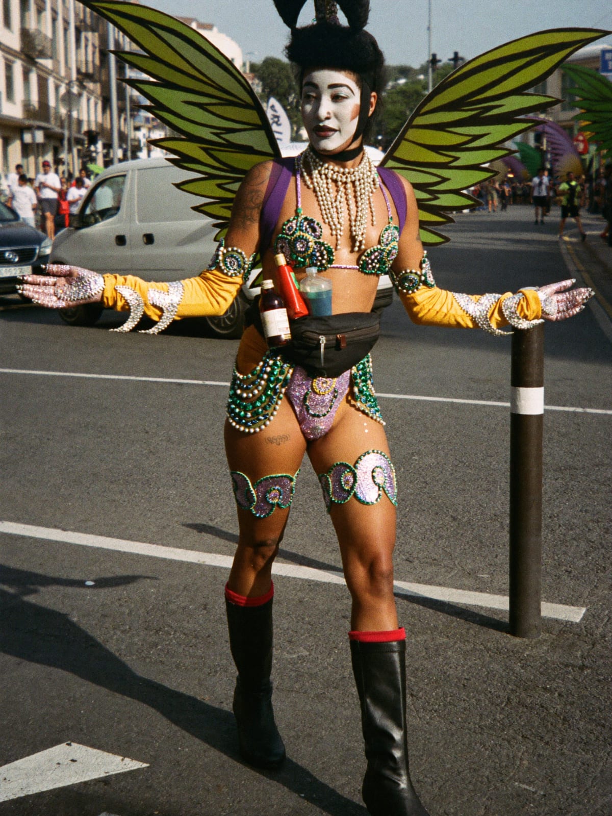 Full Costume outfit for Salvador Carnival: full themed costume or wings, body gems, glitter and paint, boots you can walk kilometres in