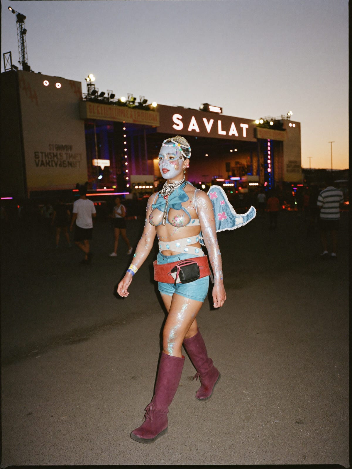 Full Costume outfit for Summer Sonic: full themed costume or wings, body gems, glitter and paint, boots you can walk kilometres in
