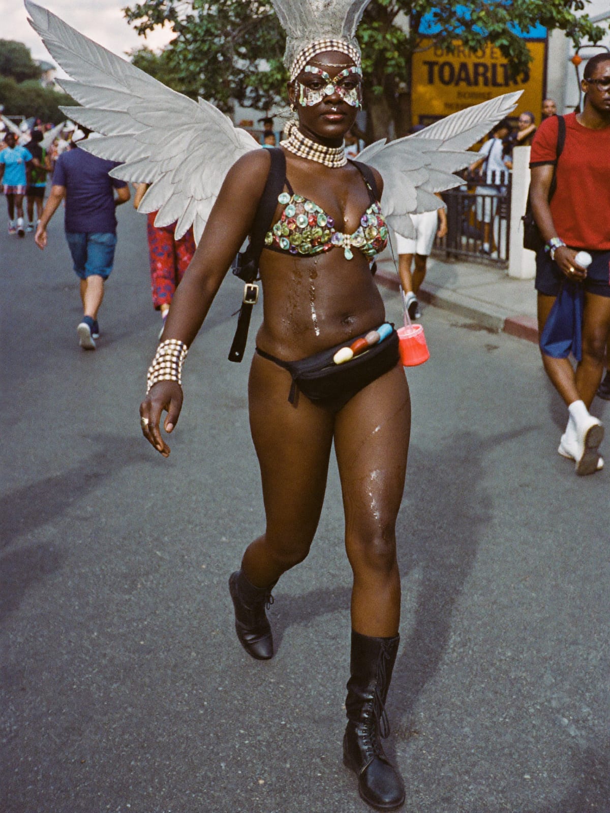 Full Costume outfit for Trinidad Carnival: full themed costume or wings, body gems, glitter and paint, boots you can walk kilometres in